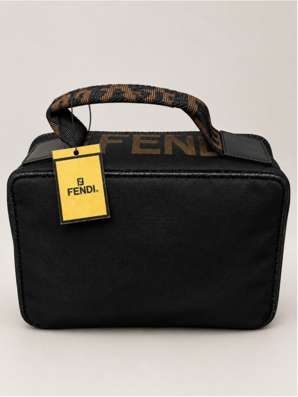 Fendi Cosmetic Bag Black Brown Travel Case new with tags authentic